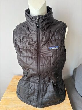 Patagonia Nano Puffer Vest Quilted Lightweight Zip Up Black Jacket